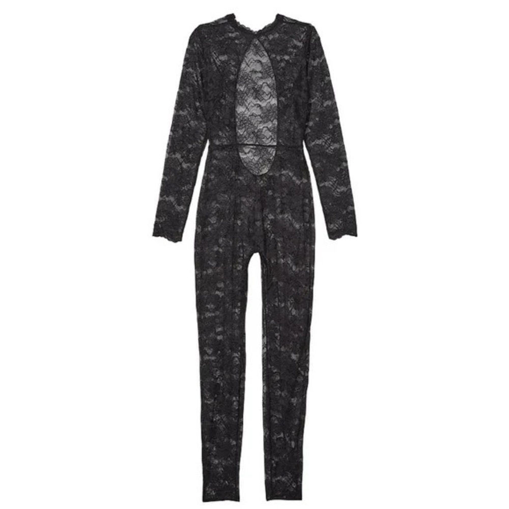 New Victoria's Secret Very Sexy Sheer Lace Catsuit Black 31694